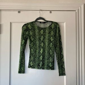 Motel rocks mesh snake print top